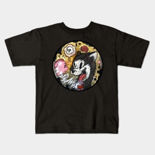 Psychedelic Cat  A Vintage Creepy  Rubber Hose cartoon Graphic. Kids T-Shirt